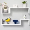 Dripped Living Lounge Drawing Room Floating Organizer Shelves Décor (Set of 2)