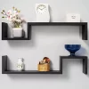 Dripped Living Lounge Drawing Room Floating Organizer Shelves Décor (Set of 2) - Image 3