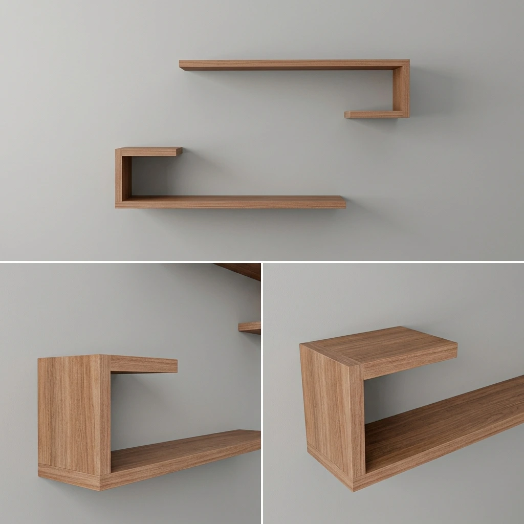 Hockey Floating Shelves set of 2 for living lounge decor