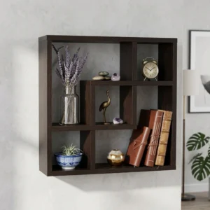 Geometric Square Wall Shelf with 5 openings for decor and books