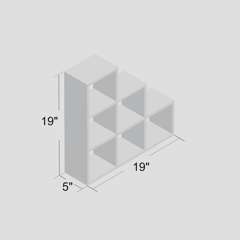 Stepped six cubby decorative black wall shelf in MDF laminated wood for home decor